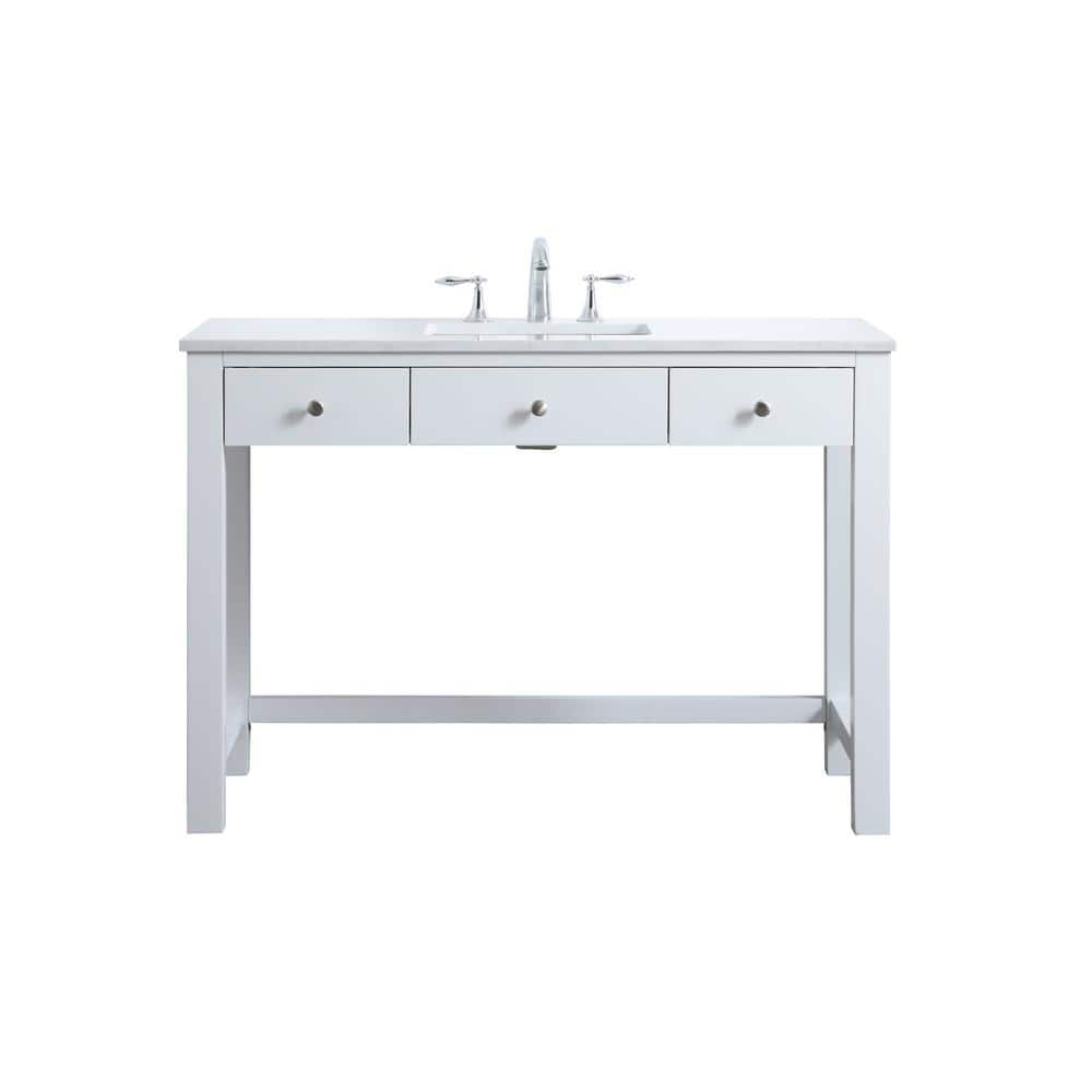48 in. W x 21.5 in. D x 34 in. H ADA Bath Vanity in White with White Engineered Marble Top price history on PriceWatchPro