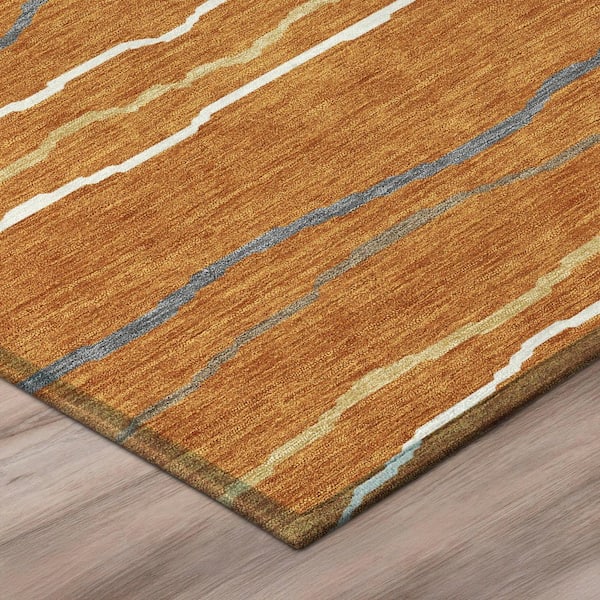Chantille Machine Washable Indoor/Outdoor Abstract ACN2974 Orange 5 ft. x 7 ft. 6 in. Area Rug