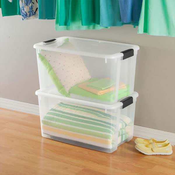 Totes & Containers, Storage Chests, Sterilite Clear Storage Tote With Lid,  19889804, 70 Quart 26-1/8x16-1/4x13-1/2 - Pkg Qty 4