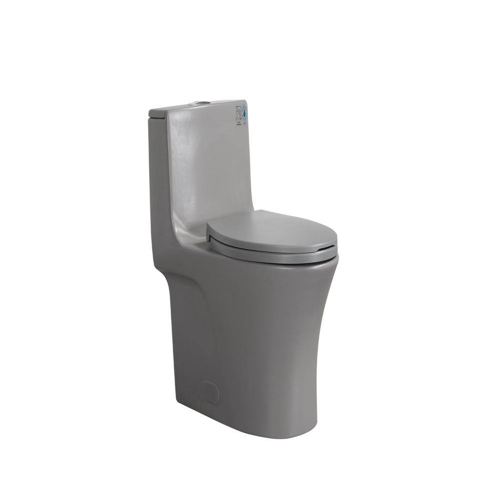 Luxury ADA Height 1-Piece Dual Flush Elongated Toilet with Soft Close Seat, 1.1/1.6 GPF in Light Grey price history on PriceWatchPro