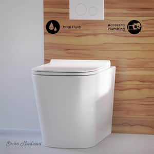 Concorde Back to Wall Elongated Toilet Bowl Only in Glossy White