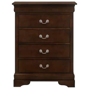 Louis Phillipe 4-Drawer Cappuccino Chest of Drawers (41 in. H x 31 in. W x 16 in. D)