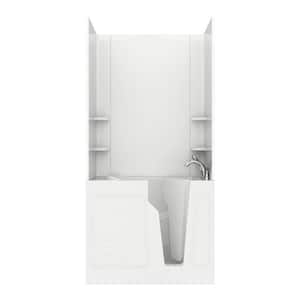 Rampart 3.9 ft. Walk-in Air Bathtub with Easy Up Adhesive Wall Surround in White