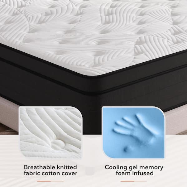 Memory Foam Mattress 12 inch King Size with Breathable Soft Fabric Cover