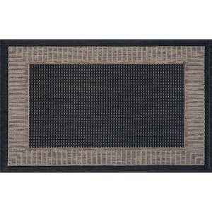 Eco Striped Border Gold 2 ft. x 3 ft. Indoor/Outdoor Area Rug