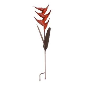 Heliconia 42 in. Steel Bird Feeder Red