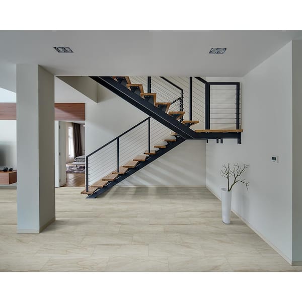 Vigo Beige 12 in. x 24 in. Matte Ceramic Stone Look Floor and Wall Tile (16 sq. ft. /Case)