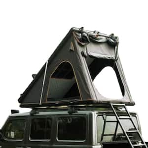 Triangle Aluminum 6 ft. x 6 ft. Black Gray Hard Shell Rooftop Canopy Tent with Roof Rack Scout Plus Series