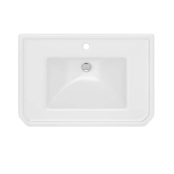 DreamLine Aqua 32 in. L x 22 in. W Pedestal Bathroom Sink Base in