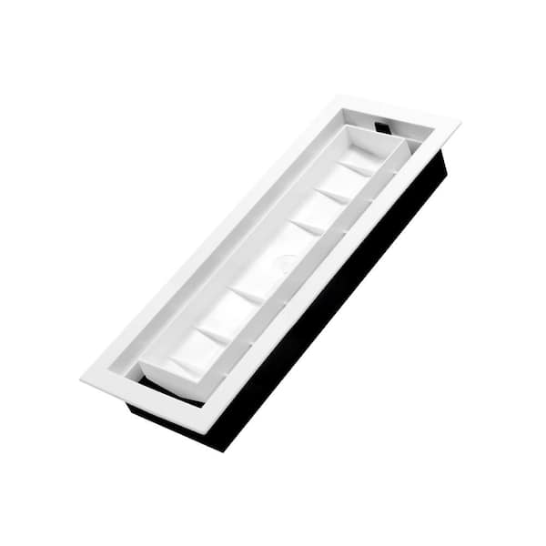 4 in. x 12 in. Customizable Plastic Floor Register in Textured White