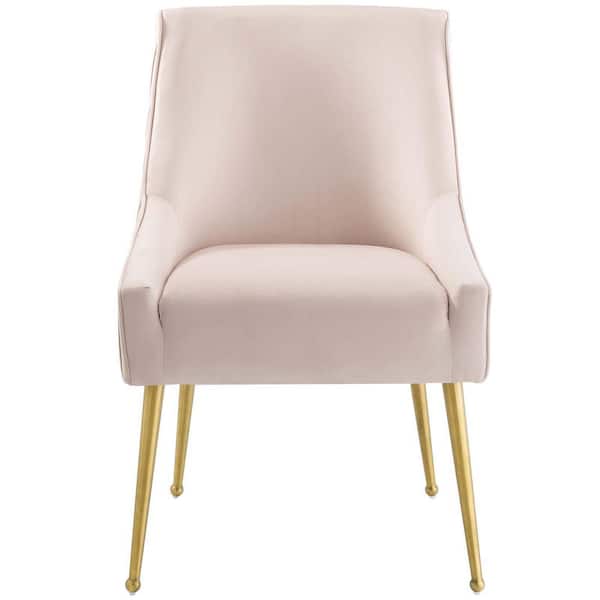 MODWAY Discern Pink Pleated Back Upholstered Performance Velvet Dining Chair