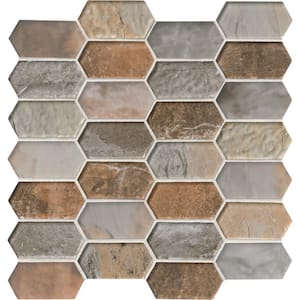 Earth and Sea Picket 12.25 in. x 12.75 in. Textured Glass Patterned Look Wall Tile (9.7 sq. ft./Case)