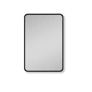 24 in. W x 30 in. H Rectangular Metal Framed Wall Mount or Recessed Bathroom Medicine Cabinet with Mirror in Black