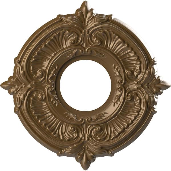 Ekena Millwork 10 in. O.D. x 3-1/2 in. I.D. x 3/4 in. P Attica Thermoformed PVC Ceiling Medallion in Metallic Champagne Bronze