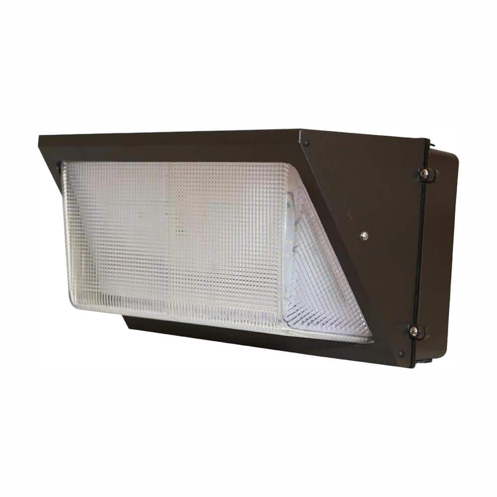 Falcon 100-Watt Bronze Outdoor Integrated LED Wall Pack Light with ...