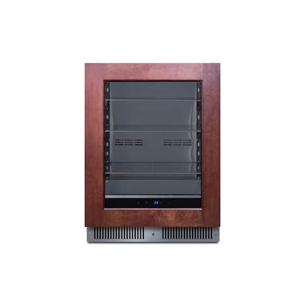Shallow Depth 24 in. Beverage Cooler with Glass Door in Panel Ready