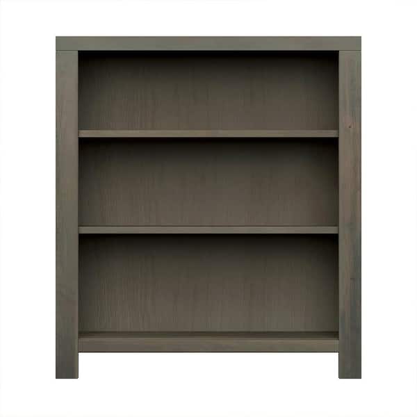 Bridgevine Home 36 in. Fully Assembled Barnwood Wood 3-Shelf Standard Bookshelf