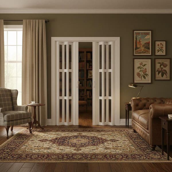SOCBAZZAR 60 in x 80 in. (Double 30 in)White Oak Finished 3-Lite