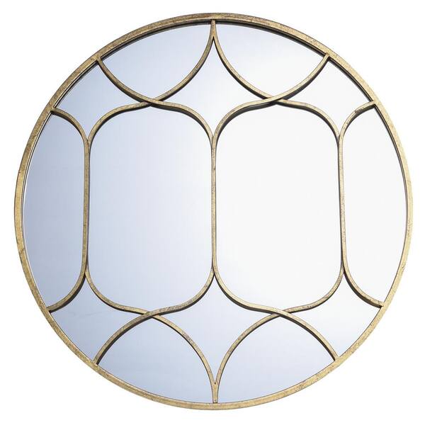 StyleCraft Gemma 31.5 in. H x 31.5 in. W Round Framed Decorative Mirror