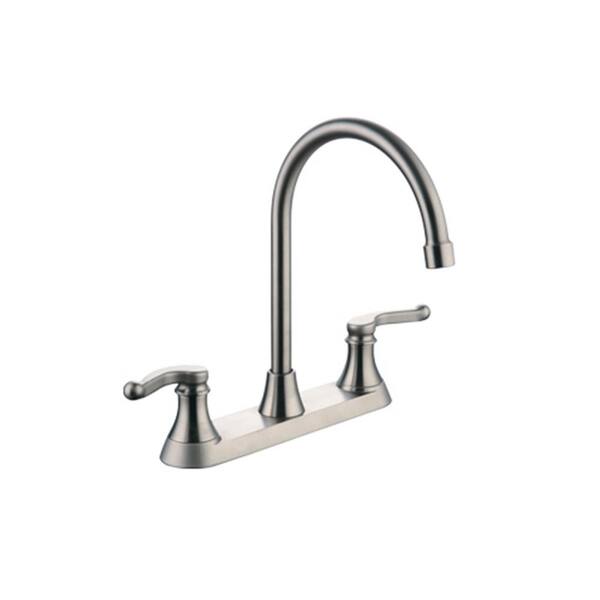 Two Handle Standard Kitchen Faucet in Brushed Nickel KF202180