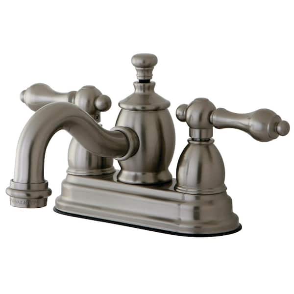 Kingston Brass English Country 4 in. Centerset 2-Handle Bathroom Faucet in Brushed Nickel