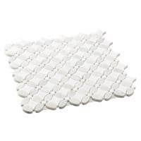 Martha Round 10 in. x 11.75 in. Polished Zummer Gray Stone Mosaic Tile Sample