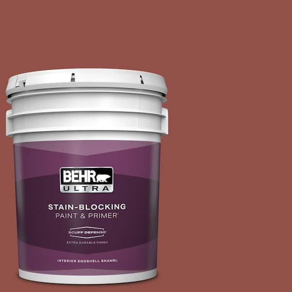 BEHR ULTRA 5 gal. #ICC-72 Cinnabar Extra Durable Eggshell Enamel Interior Paint & Primer