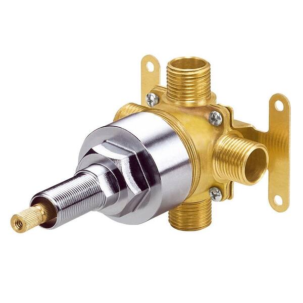 Danze Single Handle 4-Port Shower Diverter Valve with Stops in Rough Brass