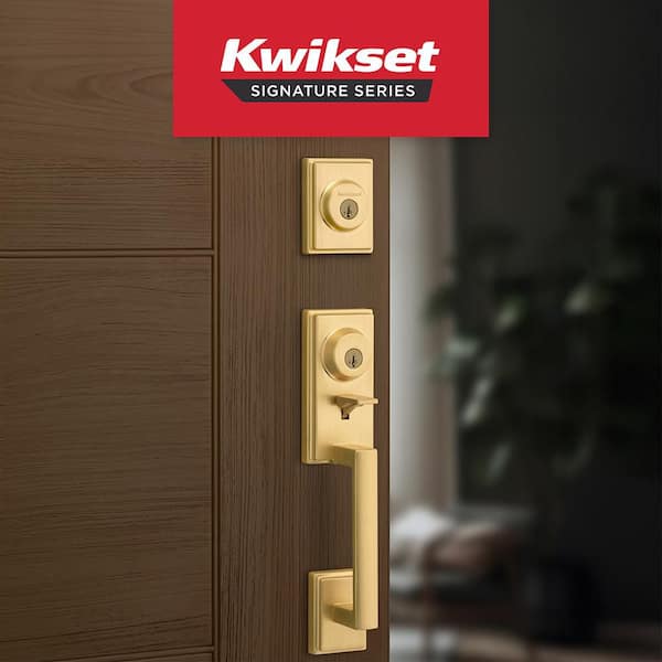 Kwikset Peralta Satin Brass Single Cylinder Door Handleset w