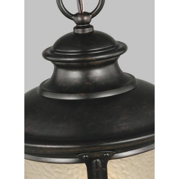 Generation Lighting - Cape May 1-Light Burled Iron Outdoor Pendant Light