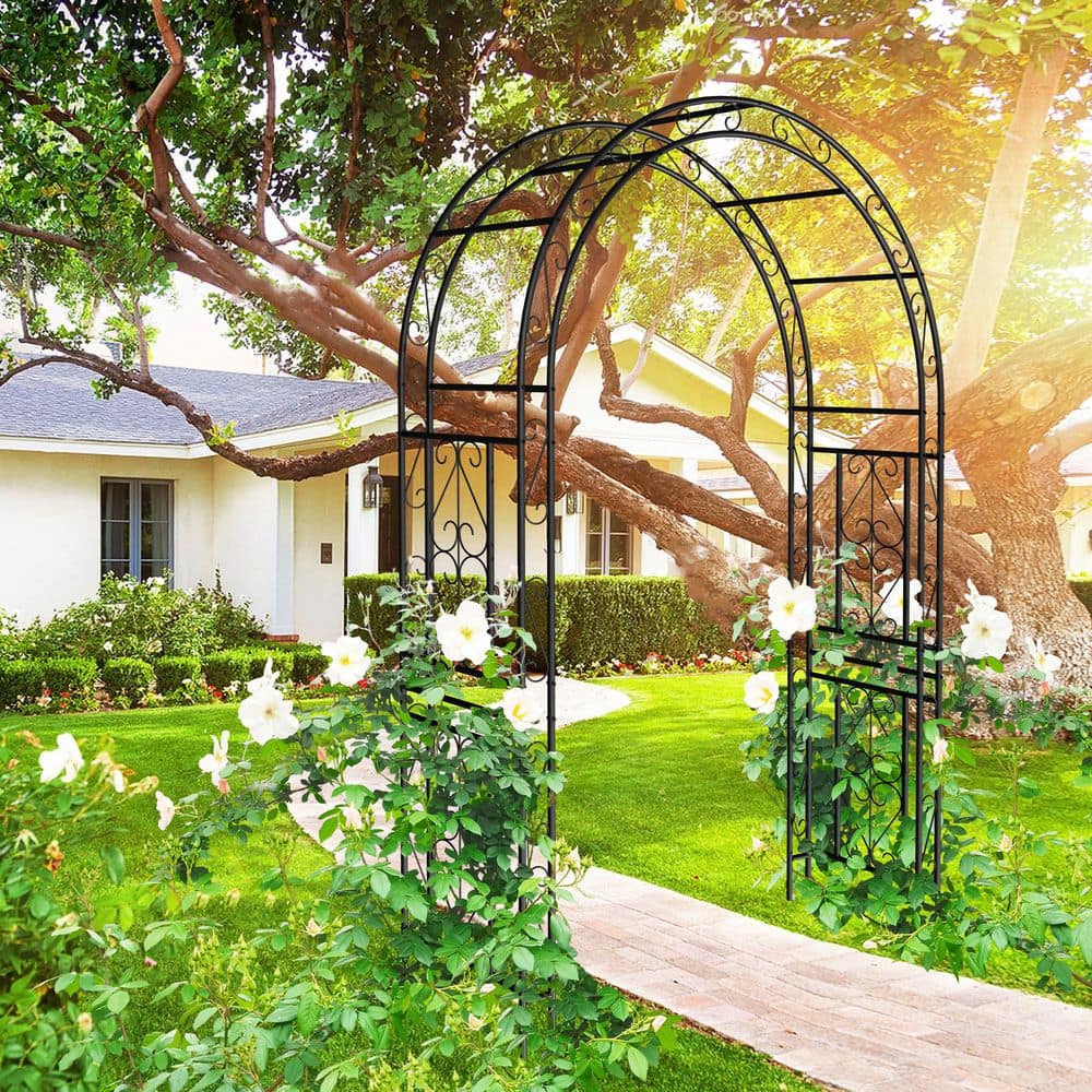 Metal Garden Arch L59 x W17. 71 x H90. 55 Climbing Plants Support Ros