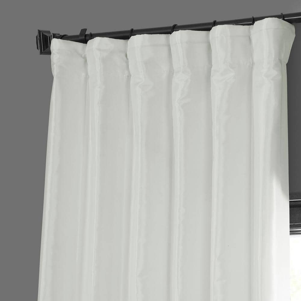 Eggshell Faux Silk Blackout Curtain Panel - 50 x 84 Inch