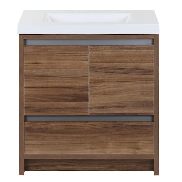 Oakes 31 in. Single Sink Caramel Mist Bath Vanity with White Cultured Marble Top (Assembled)