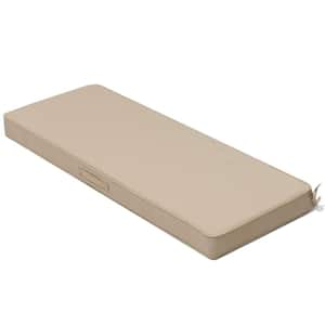 1-Piece 18.5 in. x 48 in. Rectangular Outdoor Bench Cushion in Beige