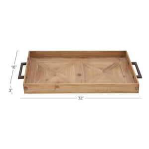 Contemporary Brown Wood Contemporary Tray