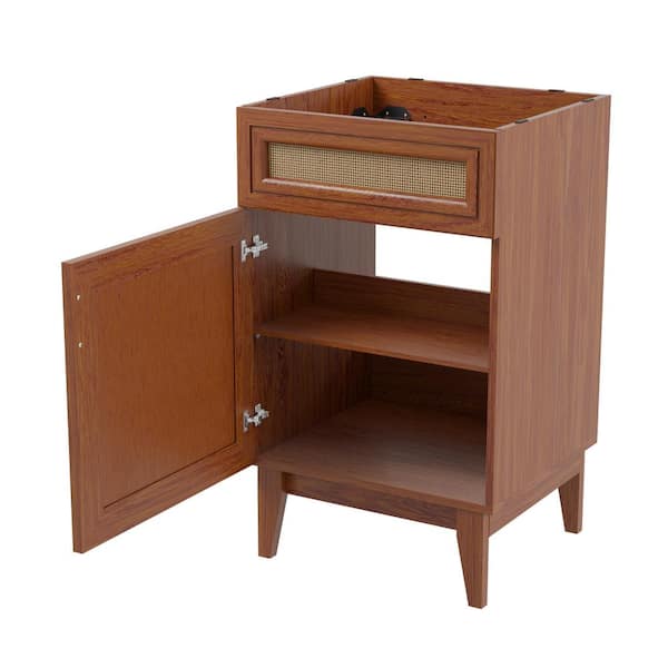JONATHAN Y Javer 20 in. W x 18 in. D x 33 in. H Rattan 2-Shelf