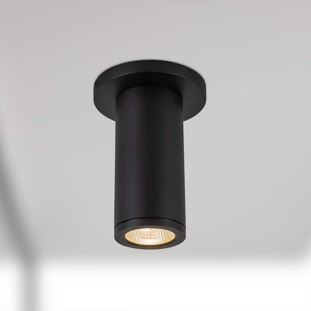 Nordic 6-in (2-in Dia. ) Black LED Exterior Semi-Flush Mount price history on PriceWatchPro