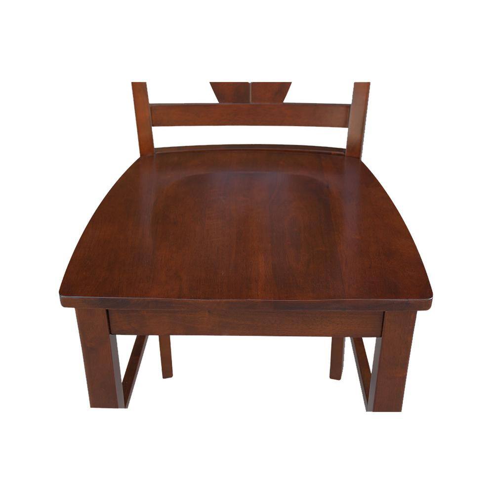 Elegant Roma Solid Hardwood Counter Height Barstool in Espresso