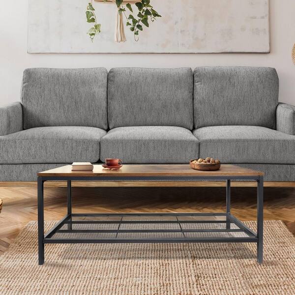 Wateday 41 3 Brown Rectangle Mdf Top Coffee Table With 2 Layer Yj Yuki9595632 Brown Rectangle Mdf Top Coffee Table, Carson Coffee Table Downeast