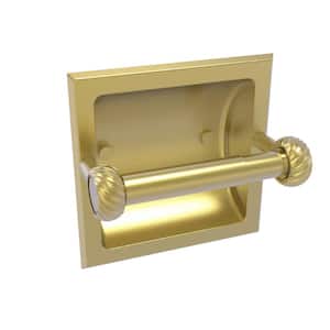 Continental Recessed Toilet Tissue Holder with Twisted Accents in Satin Brass