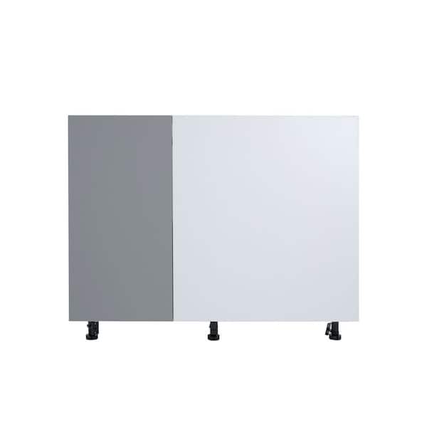 Radiance 42 in. W x 24 in. D x 34.50 in. H Ready to Assemble Slab Corner Blind Kitchen Cabinet in Matte Grey