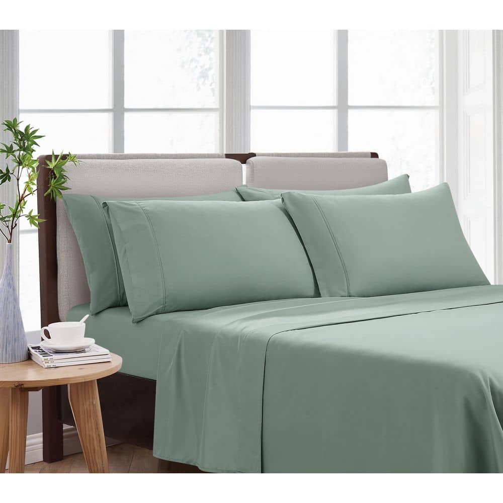 Solid Microfiber Sage Green Twin XL 4 Piece Sheet Set price history on PriceWatchPro