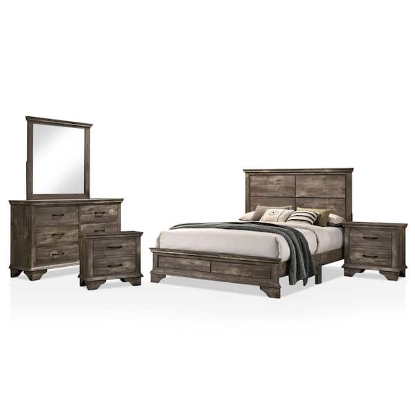 Furniture of America Ragena 5-Piece Gray Queen Bedroom Set