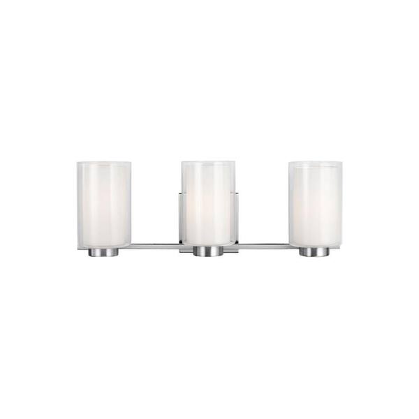 Generation Lighting Bergin 3-Light Satin Nickel Wall Bath Light