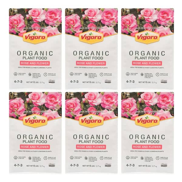 6 lb. Organic Rose and Flower Plant Food 4-7-3 (6-Pack)