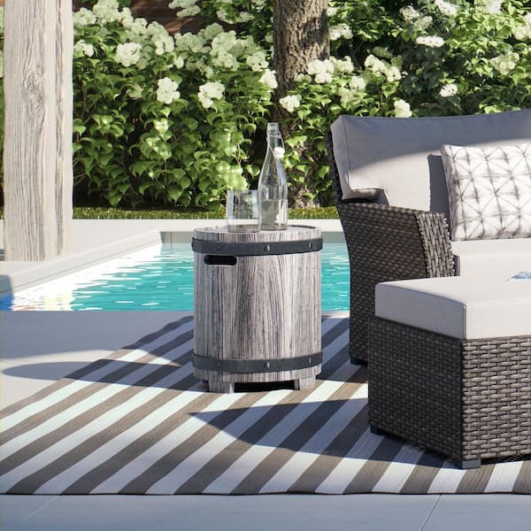 Hampton Bay Barlo Distressed Grey Stone Outdoor Side Table 16g 1 Pc The Home Depot Hampton Bay Barlo Distressed Grey Stone, Stone Outdoor Furniture