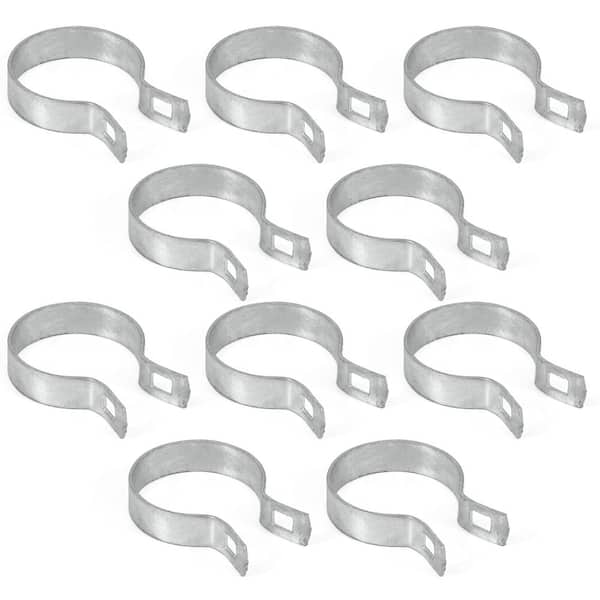 2-3/8 in. Chain Link Fence Silver Galvanized Steel Brace Band with Bolt and Nut (Pack of 10)