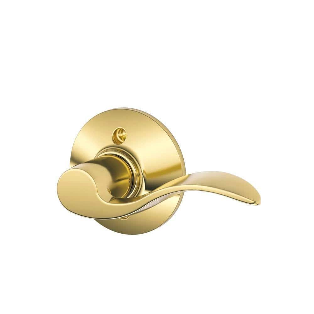 UPC 043156974665 product image for Accent Bright Brass Right Handed Dummy Door Handle | upcitemdb.com