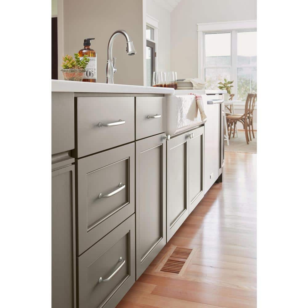 Satin Nickel Traditional Cabinet Drawer Pull with Mounting Hardware
