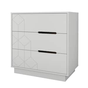 HODEDAH 3-Drawer White Dresser with 1-Open Shelf 2 Compartments 36.5 in. H  x 19.5 in. W x 35.5 in. D HI302DR WHITE - The Home Depot